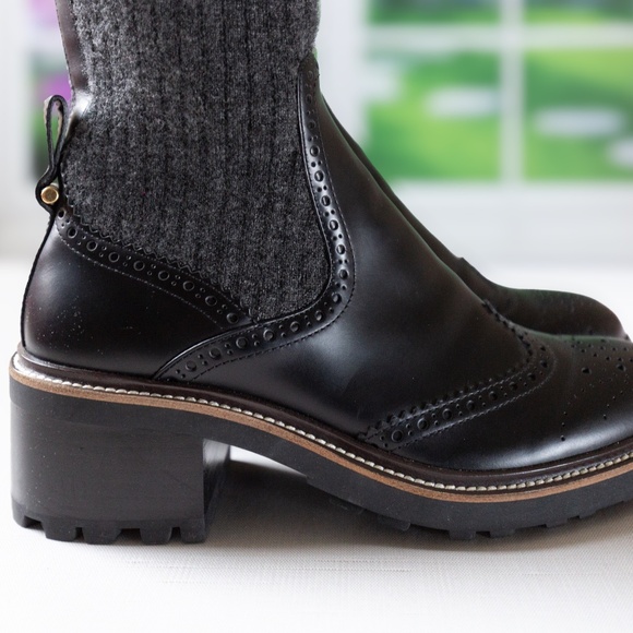 CHLOÉ Black & Grey Franne Sock Boots - Size EU 37 / US 6.5 - 7 - EUC - Picture 7 of 16